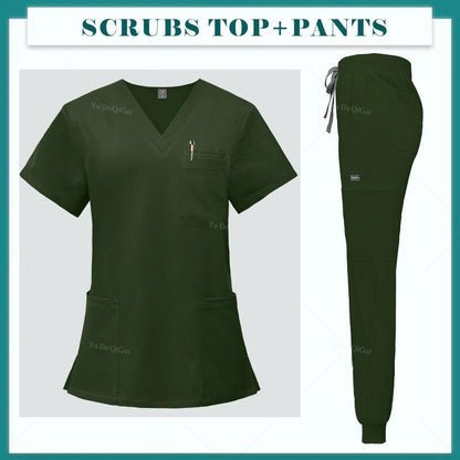Men Women's Medical Nurse Uniform Surgical Scrubs Set Clinical Nursing Workwear Pet Clothes Lab Suit Veterinaria Spa Accessories - Empire P.E