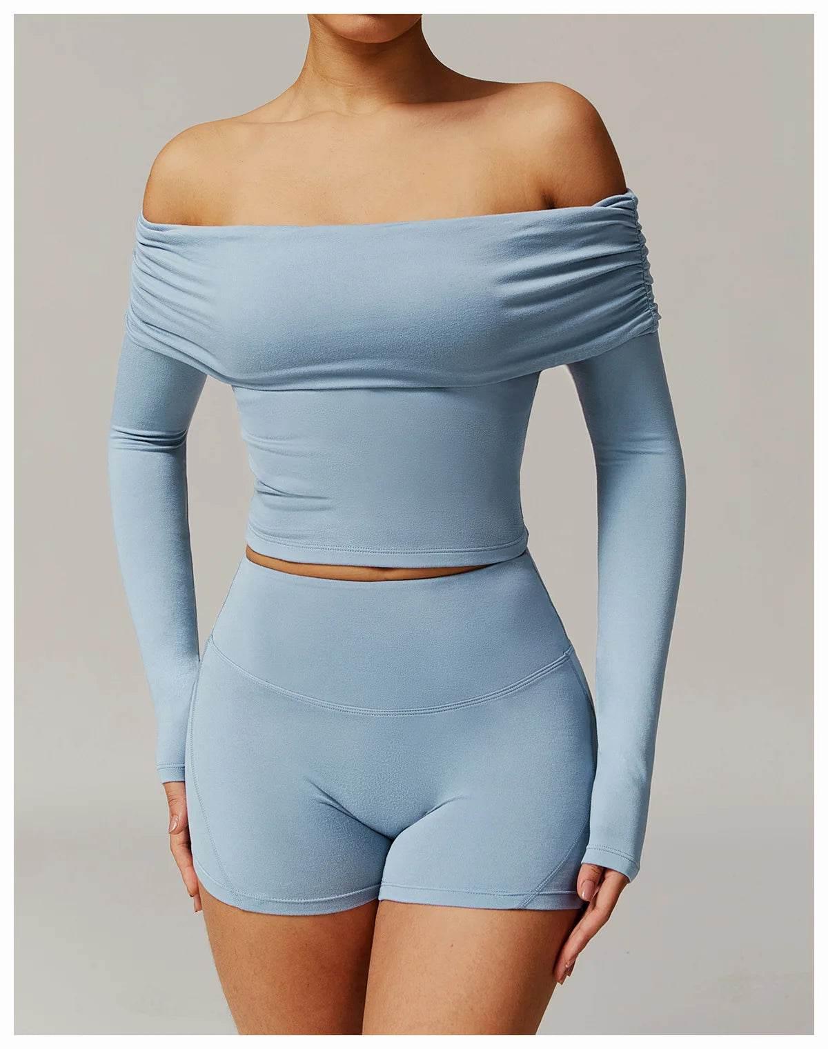 Sexy Yoga Long Sleeve Slim Fit Fitness Yoga Shirts Crop Top Women's Quick-drying Sport Tops Running Workout Women Gym Clothing - Empire P.E