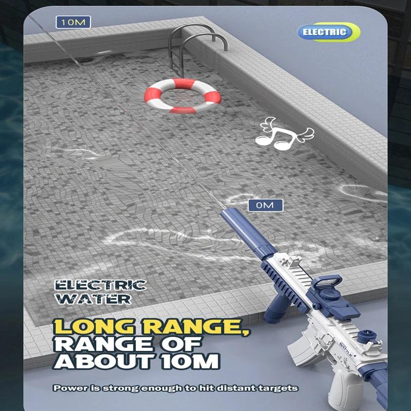 Electric Water Gun Pistol 10M Long Range Portable Guns M416 Children Summer Beach Outdoor Fight Shooting Toys for Boys Kid Games - Empire P.E