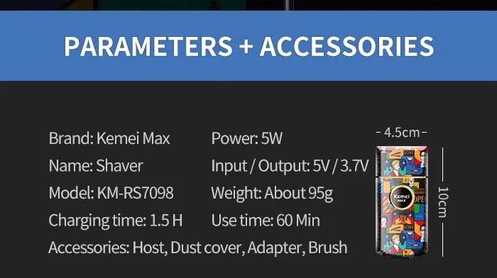Kemei Rechargeable Graffiti Pattern Electric Hair Clipper Professional - Empire P.E