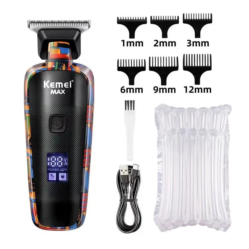 Kemei Rechargeable Graffiti Pattern Electric Hair Clipper Professional - Empire P.E