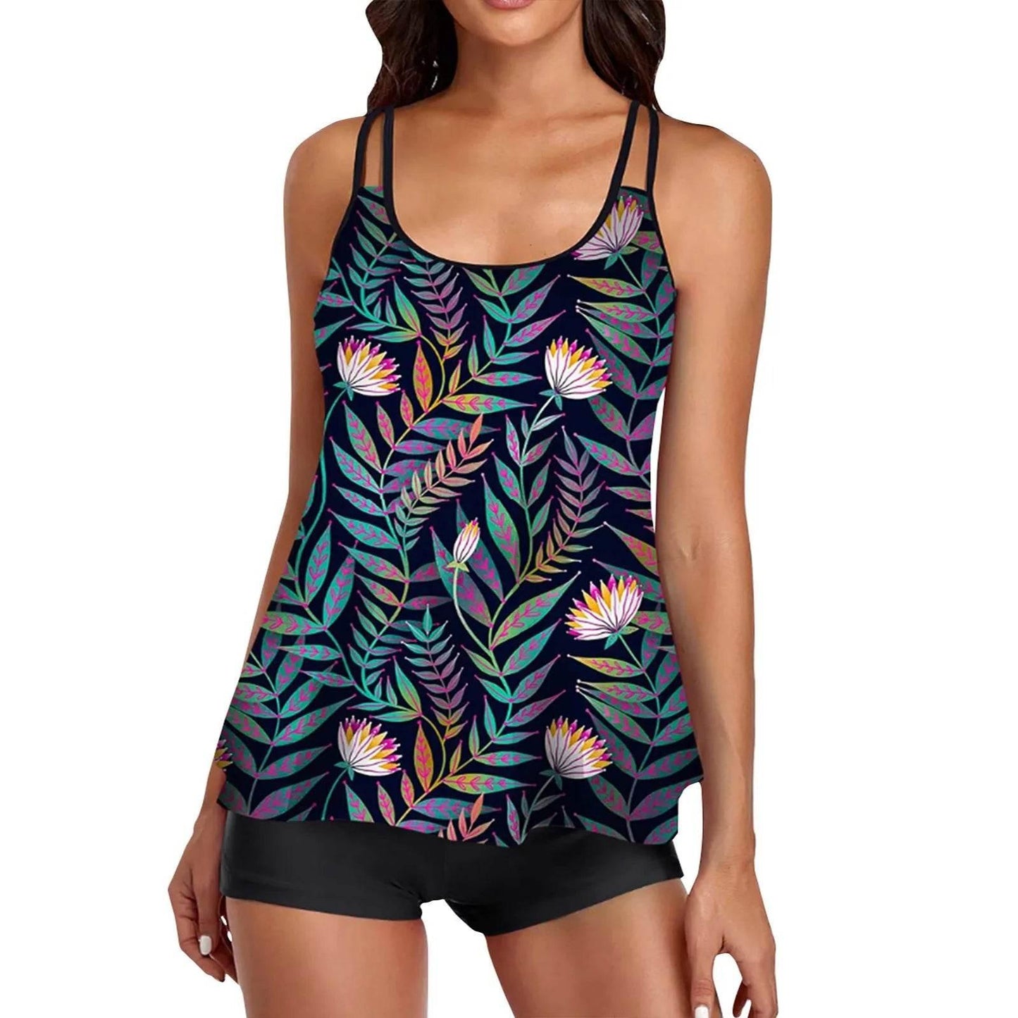 2024 Personality Popular Women's Swimsuit Sexy Printed Vest Shorts Swimsuit Two-Piece Set Soft And Comfortable Swimwear - Empire P.E