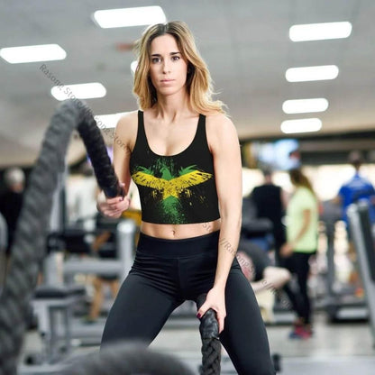 Sports Bra Women Running Yoga Clothes Vest Jamaica Kingdom Flag Gathering Fitness Vest - Empire P.E