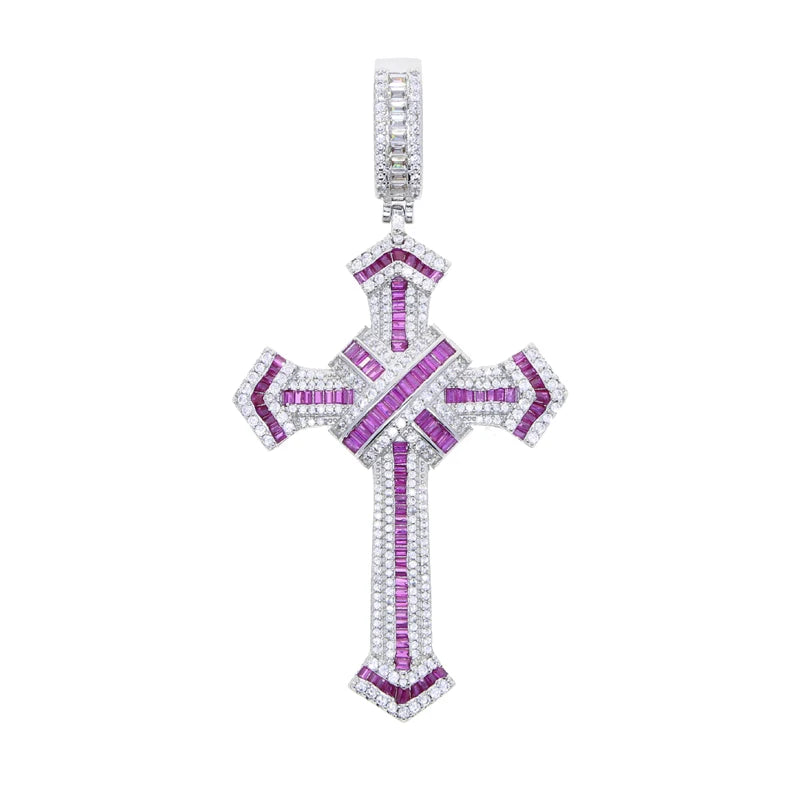2025 New Cross Pendant Iced Out Zircon Necklace