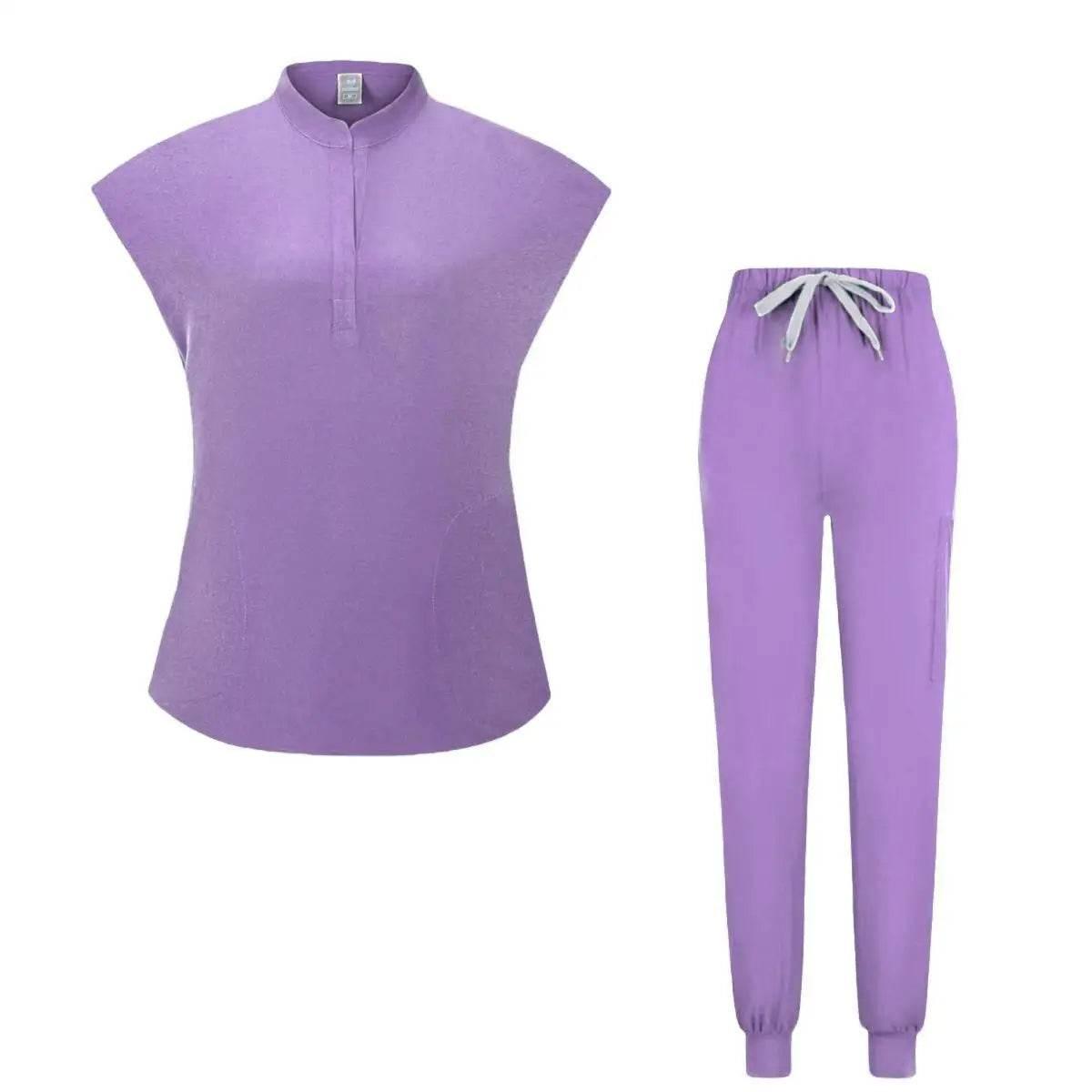 Summer Scrubs Set Medical Uniform Summer Scrubs Set Pet Clinic Nursing Workwear New Fashion Women Man Scrubs Joggers Sets - Empire P.E