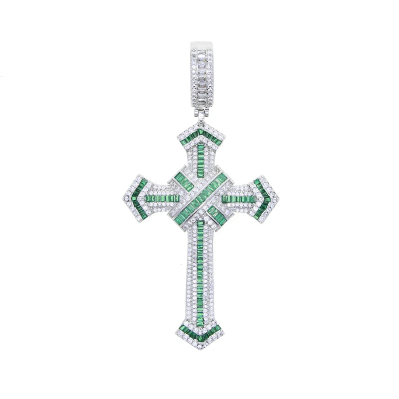 2025 New Cross Pendant Iced Out Zircon Necklace