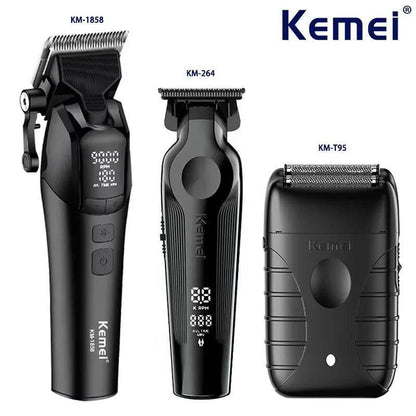 Kemei KM-1858 9000RPM 10W Hair Clipper,KM-264 Rechargeable Electric Trimmer,Original KM-T95 Shaver For Men Barber Clippers Kit - Empire P.E