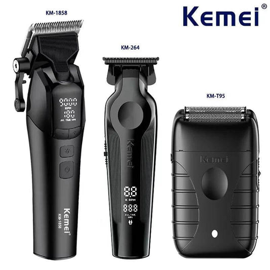 Kemei KM-1858 9000RPM 10W Hair Clipper,KM-264 Rechargeable Electric Trimmer,Original KM-T95 Shaver For Men Barber Clippers Kit - Empire P.E