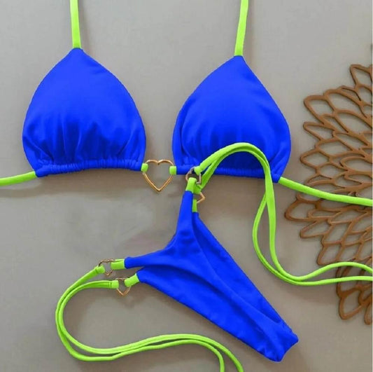 RUOTONSEPT Sexy Halter Solid color Bikini Set Women's Swimsuit Two-piece Triangle Thong Swimwear Bathing Suit Brazilian Biquinis - Empire P.E