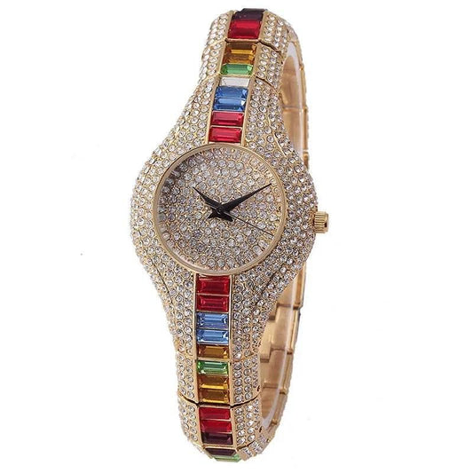 Luxury Iced Watches Women Brand Rainbow DIamond - Empire P.E