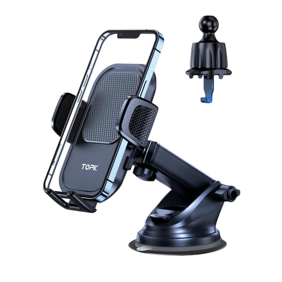 TOPK Car Phone Holder Mount for IPhone[Powerful Suction] Phone Mount for Car Dashboard Car Accessories Automobile for Smartphone - Empire P.E