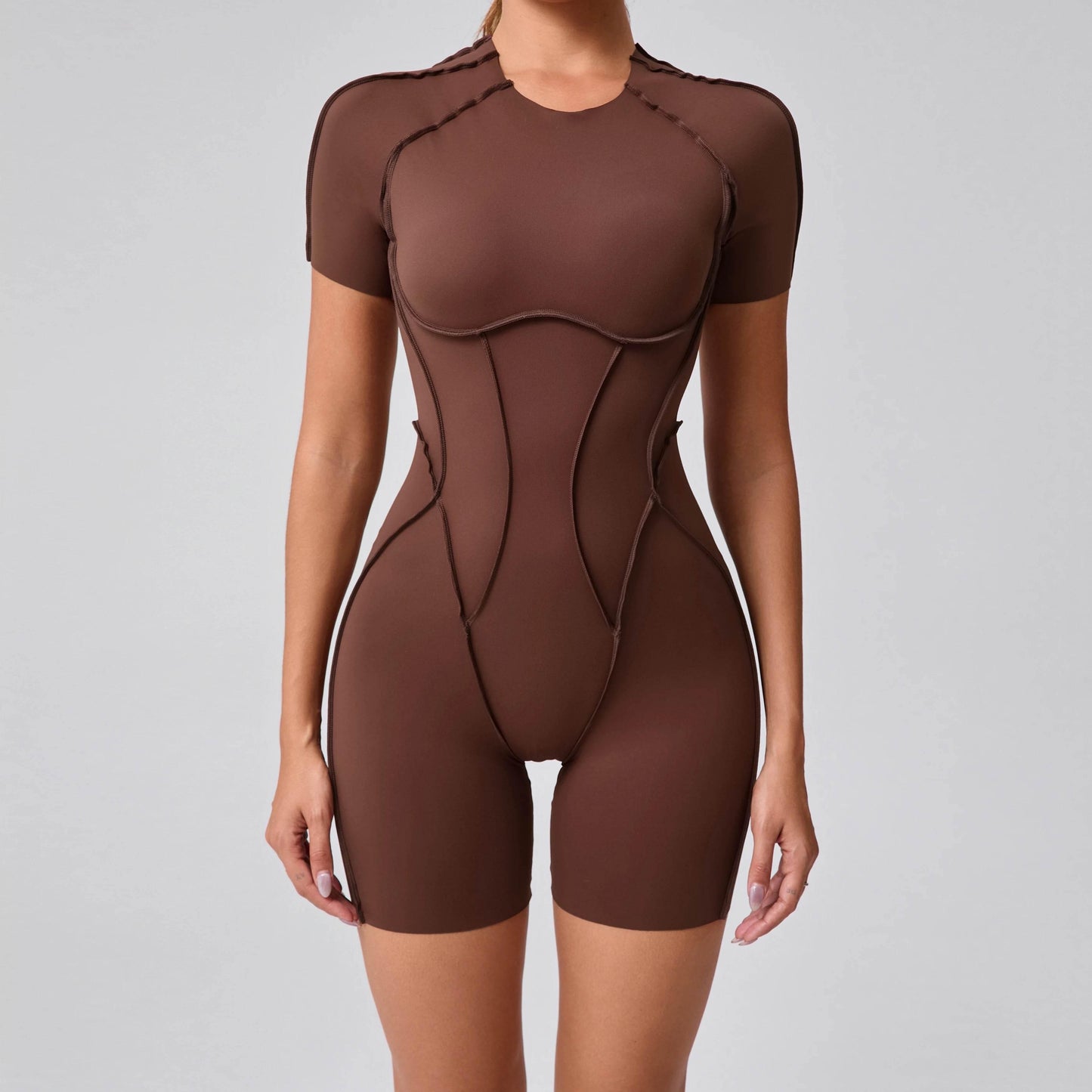 Short Jumpsuit Gym Clothes For Women Sportswear Fitness Overalls Backless Scrunch Booty Yoga Suit Sports Set Outfit - Empire P.E
