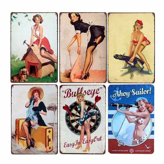 Europe Beauties Poster Metal Iron Sign Art