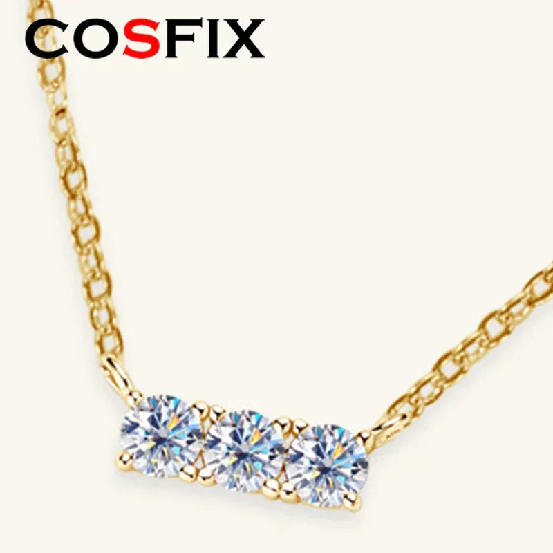 D Color Women Moissanite Pendant s925 Silver Yellow Full Moissanite Necklace - Empire P.E