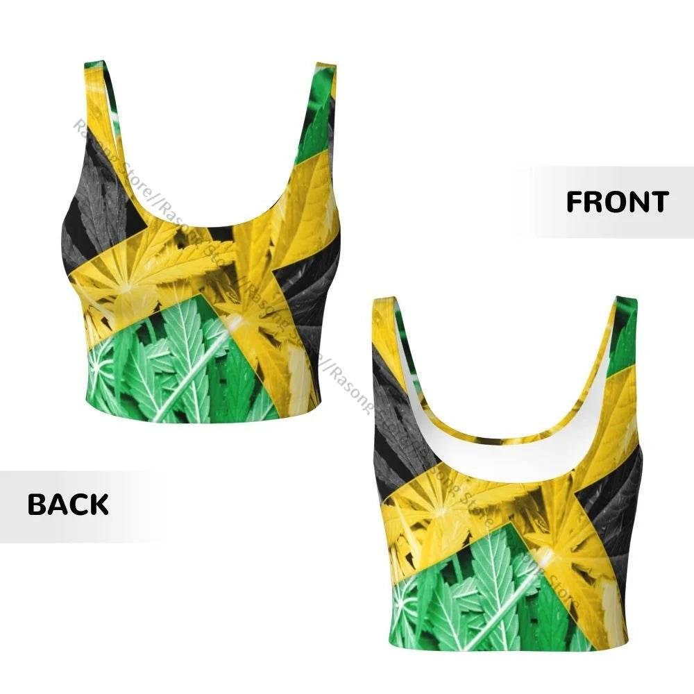Sports Bra Women Running Yoga Clothes Vest Jamaica Kingdom Flag Gathering Fitness Vest - Empire P.E