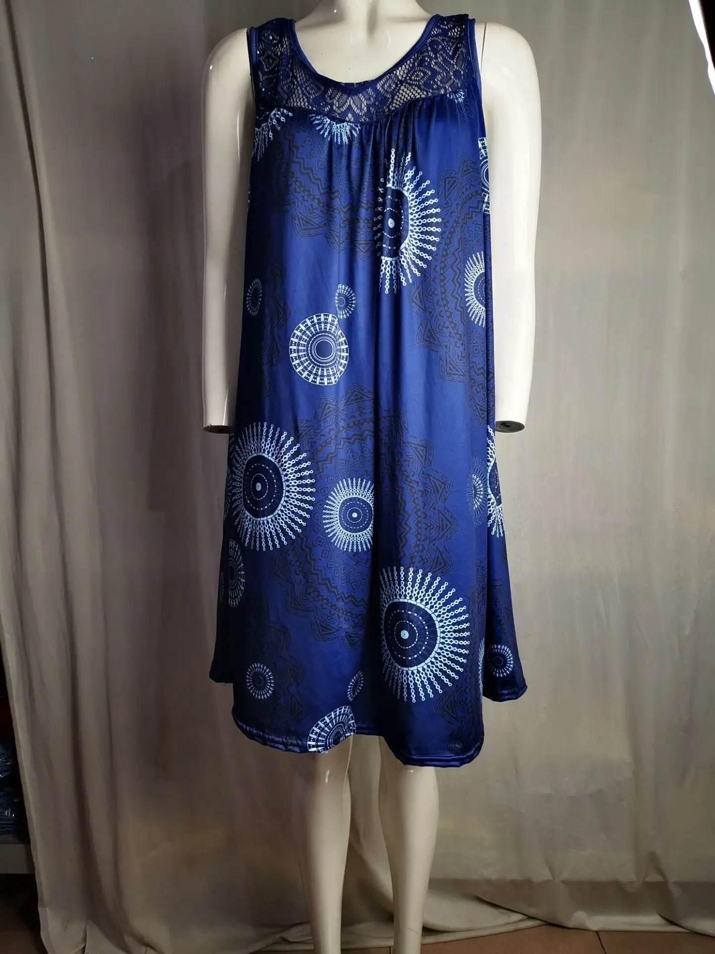 Women's clothing summer sleeveless camisole dress lace print sleeveless large swing loose sexy dress long skirt plus size - Empire P.E