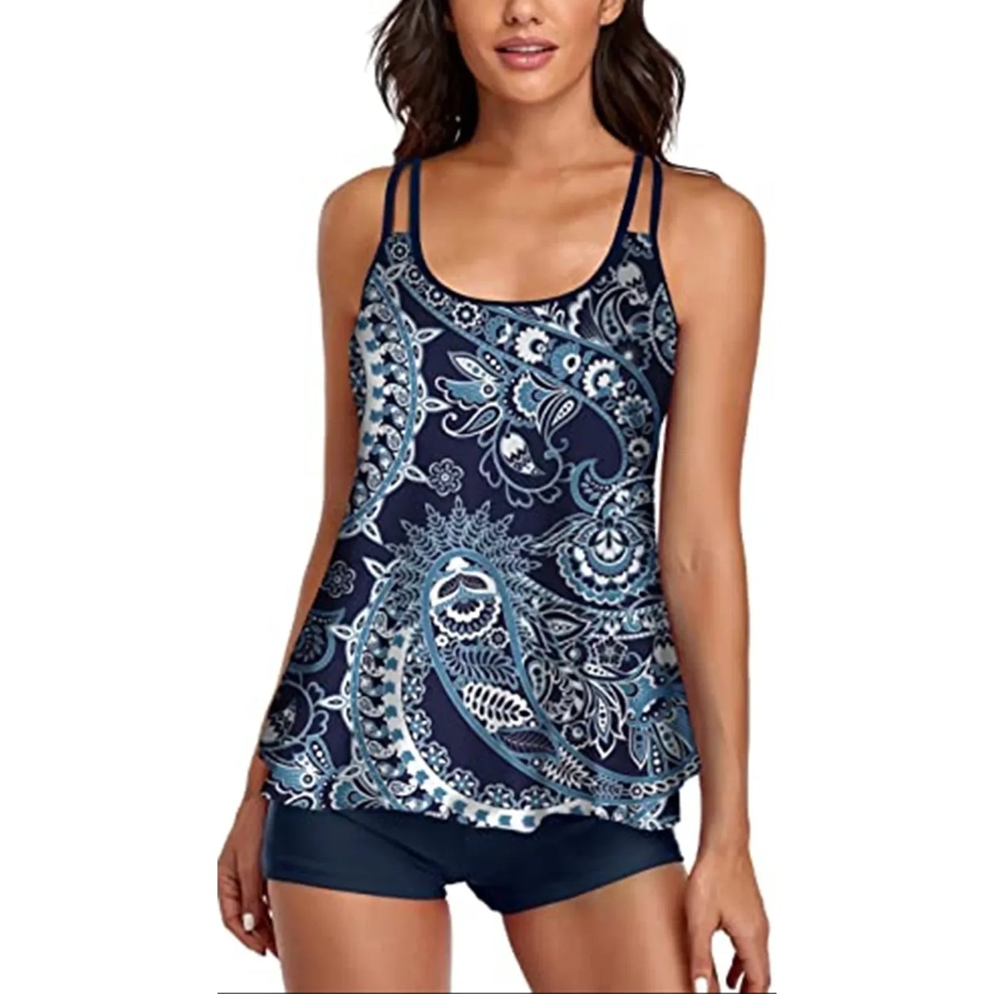 Women Casual Tropical Print Tankini Swimsuit Set - Empire P.E