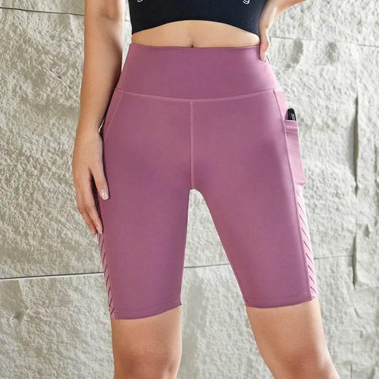 Women's Gym Running Shorts Yoga Shorts Women High Waist Push Up Legging with Pocket Yoga Fitness Workout Leggings Sport Shorts - Empire P.E