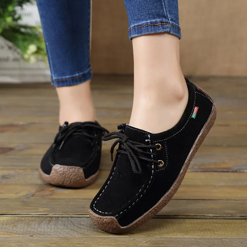 New Arrival Women Casual Shoes 2025 Suede Leather Flats - Empire P.E