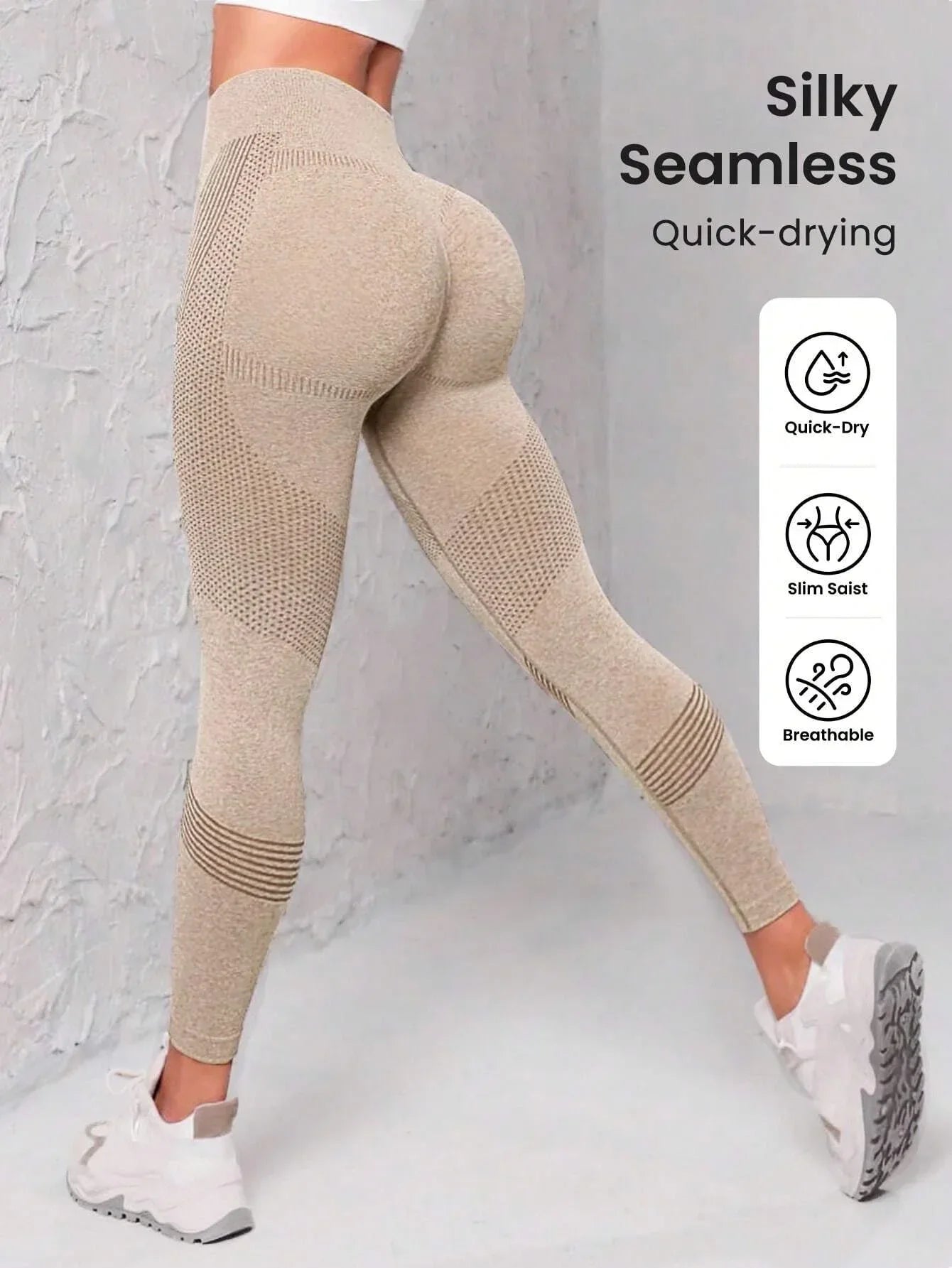 Seamless Wide Waistband Sports Leggings - Empire P.E