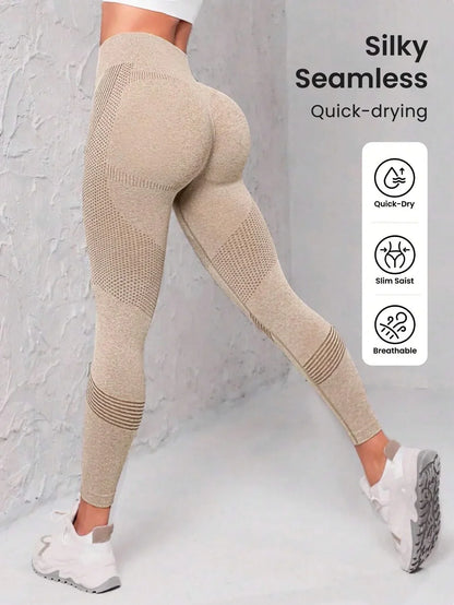 Seamless Wide Waistband Sports Leggings - Empire P.E