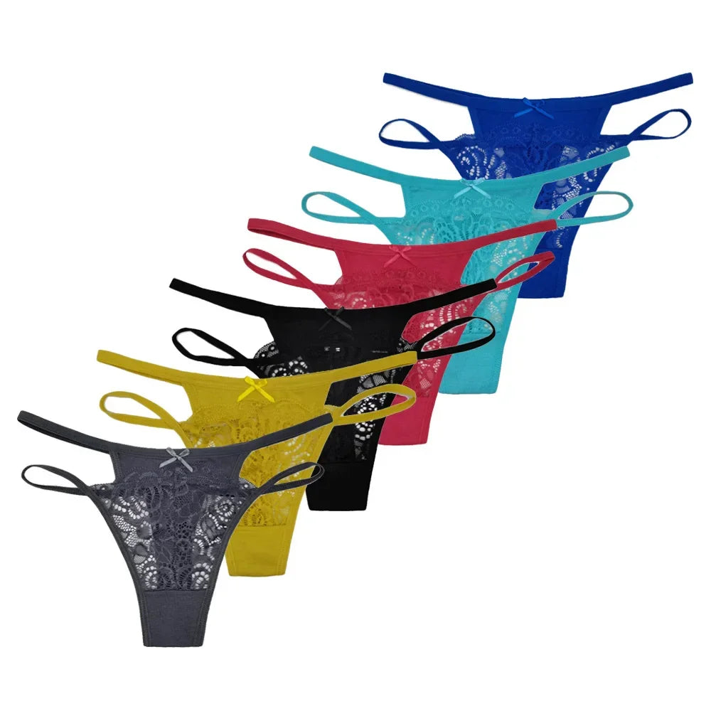 5 PCS/SET Lingerie Sexy Lace Thongs Woman Low G String - Empire P.E
