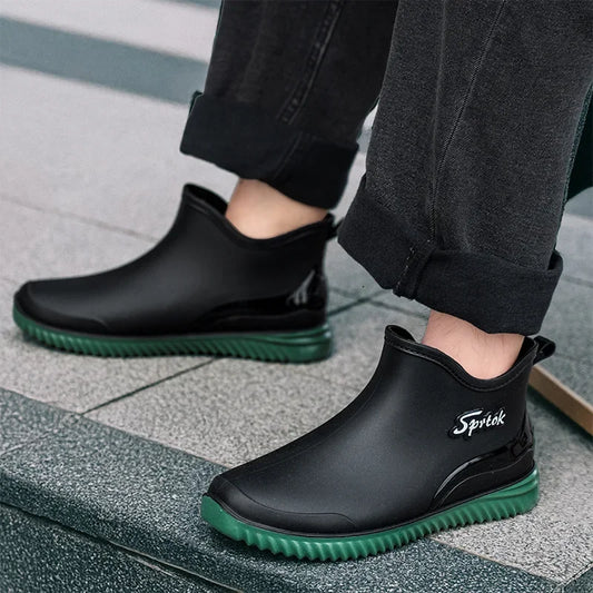 Men's Ankle Rain Boots Slip On Waterproof Shoes - Empire P.E
