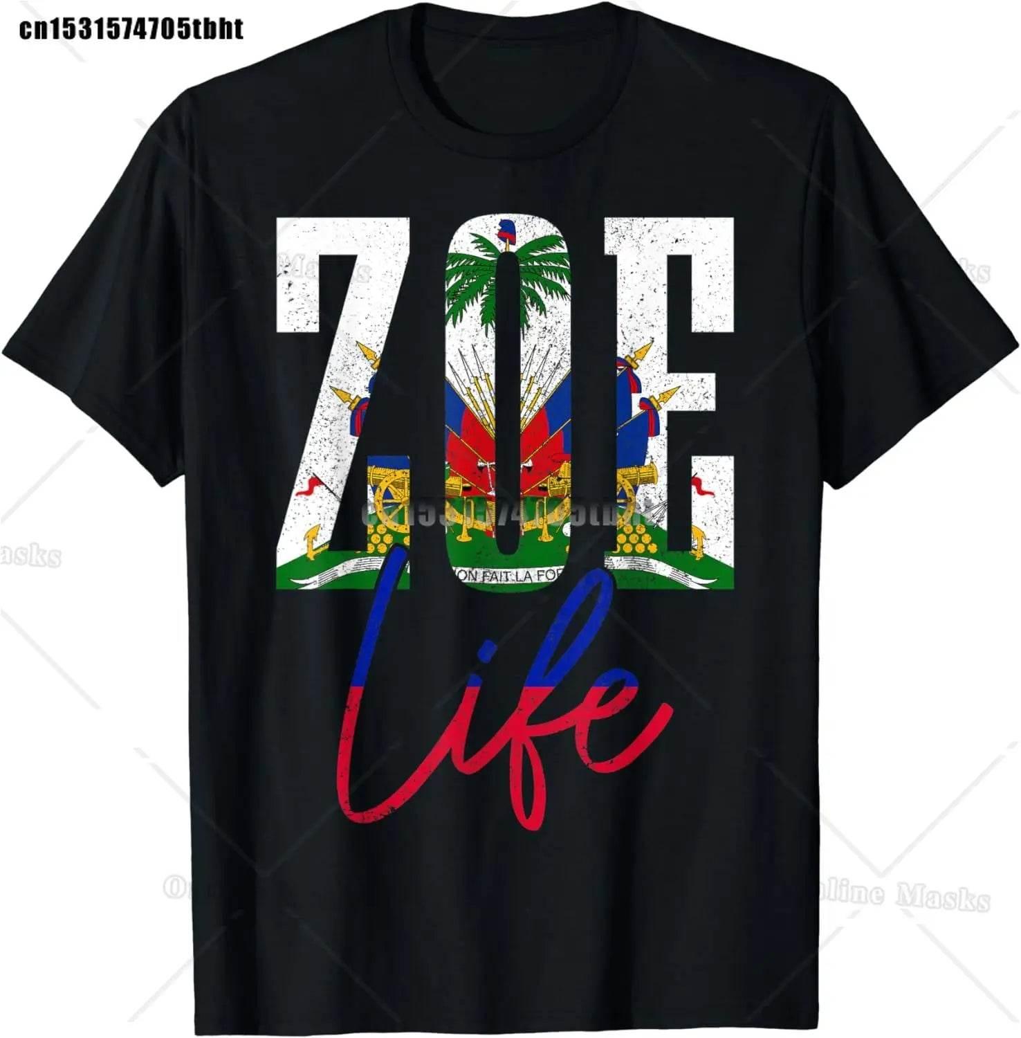 Haitian Coat of Arms Haiti Emblem Symbol Vintage T Shirts Cotton Streetwear Short Sleeve Birthday Gifts Summer Mens Clothing - Empire P.E