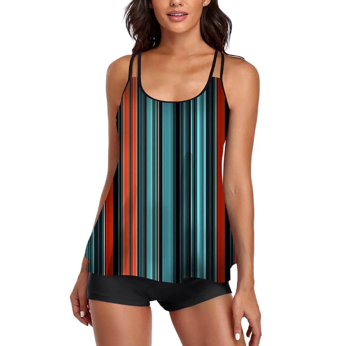 2024 Personality Popular Women's Swimsuit Sexy Printed Vest Shorts Swimsuit Two-Piece Set Soft And Comfortable Swimwear - Empire P.E