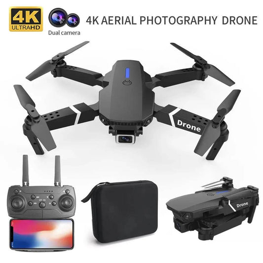 Professional Drone E88 4K Wide-Angle HD 1080P Camera WiFi FPV Height Hold Foldable RC Drone Quadrotor Helicopter Children's Toys - Empire P.E