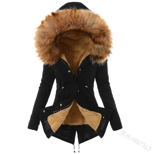 Women's Fur Hooded Coat - Empire P.E