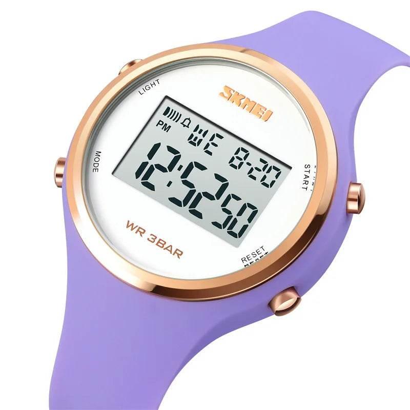 Fashion Digital Watches for Womens Waterproof LED Light Silicone Strap - Empire P.E