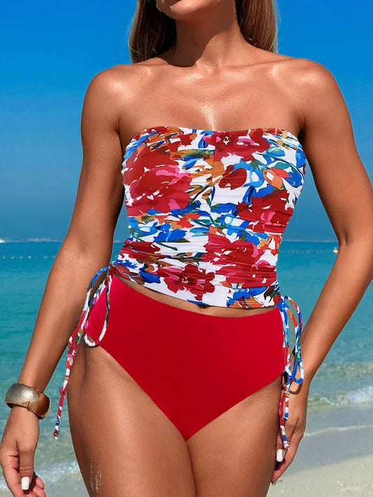 2025 Halter Tankini Two Pieces High Waist Swimsuit - Empire P.E