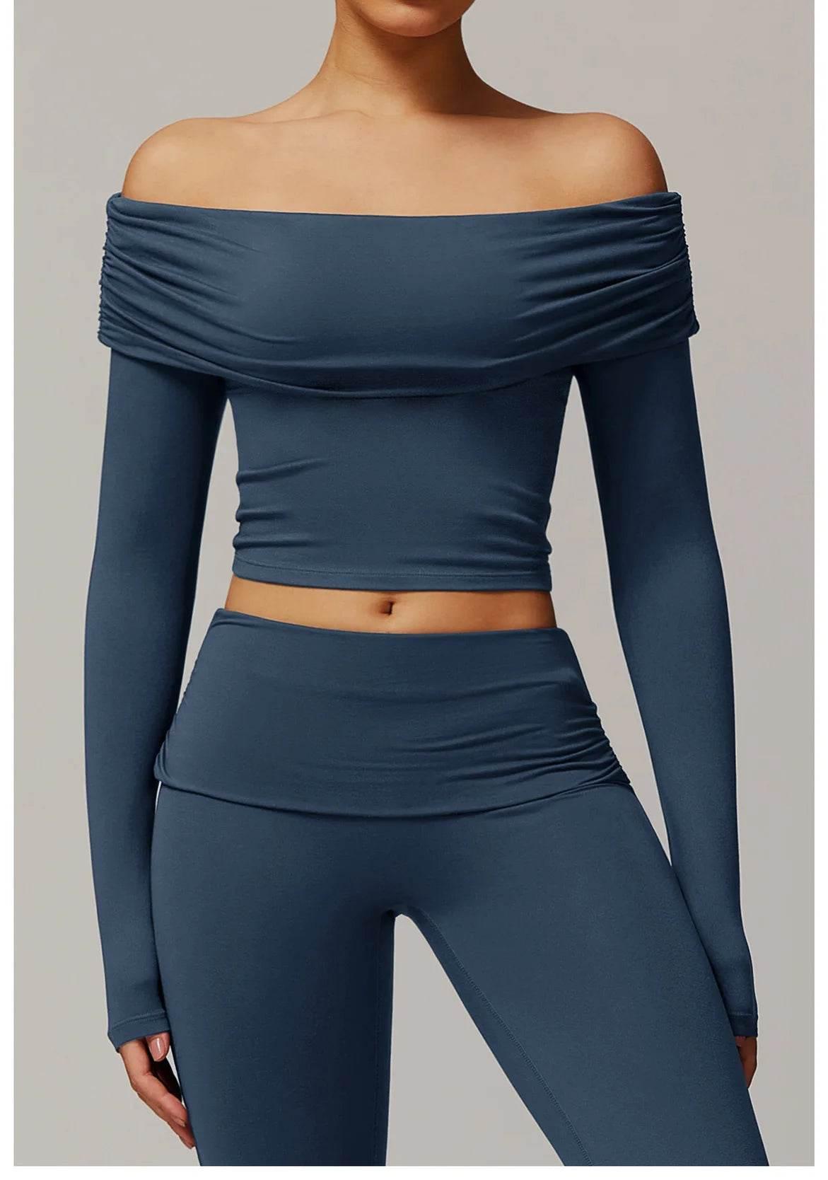 Sexy Yoga Long Sleeve Slim Fit Fitness Yoga Shirts Crop Top Women's Quick-drying Sport Tops Running Workout Women Gym Clothing - Empire P.E