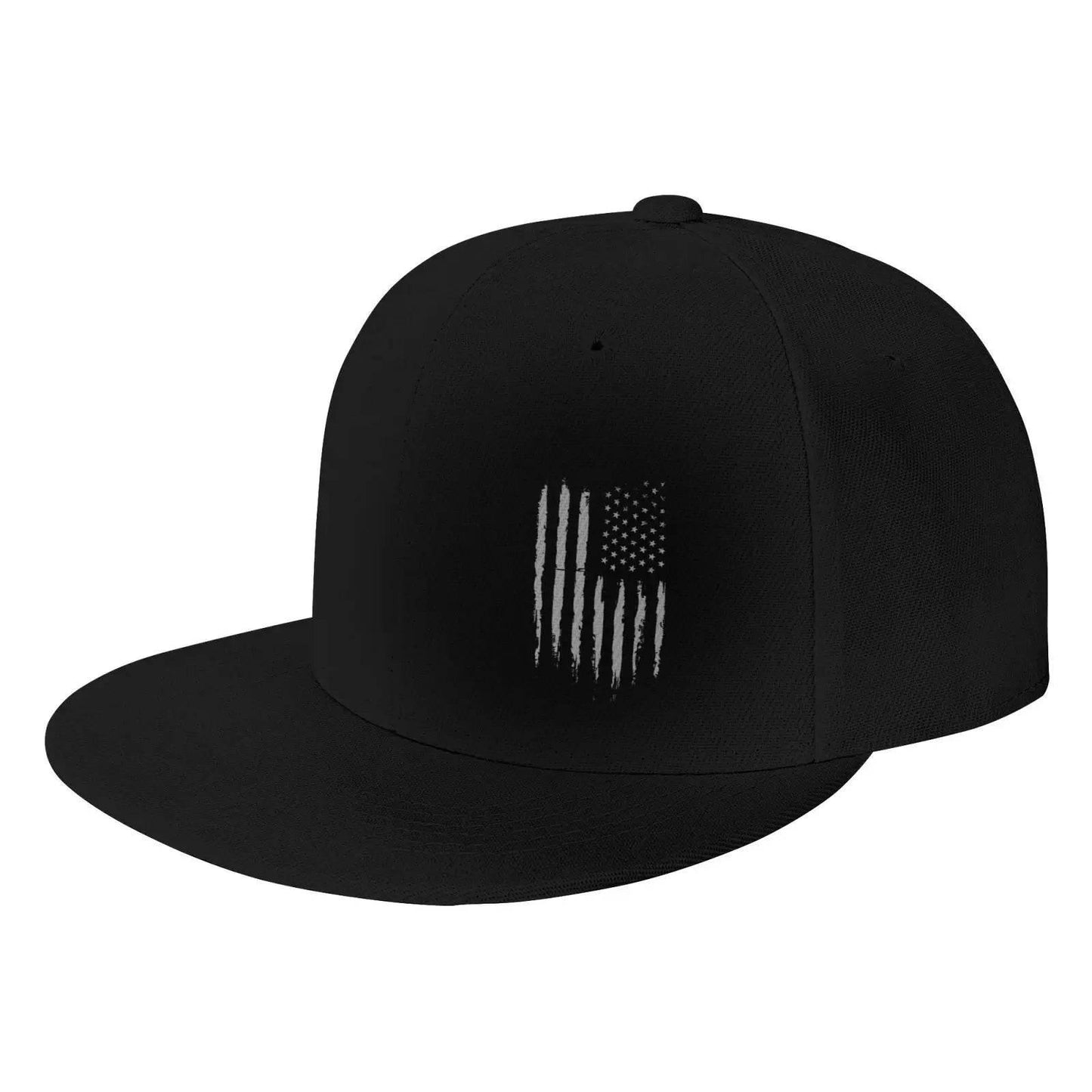Vintage Black American Flag Snapback Hats for Men Baseball Cap Adjustable Flat Bill Trucker Dad Gift,Husband,Boy Friend - Empire P.E