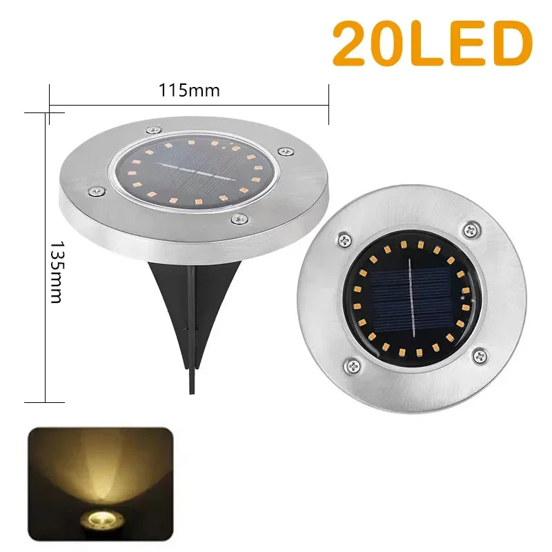 8/20LED Solar Power Disk Light Outdoor Garden Solar Underground Light - Empire P.E