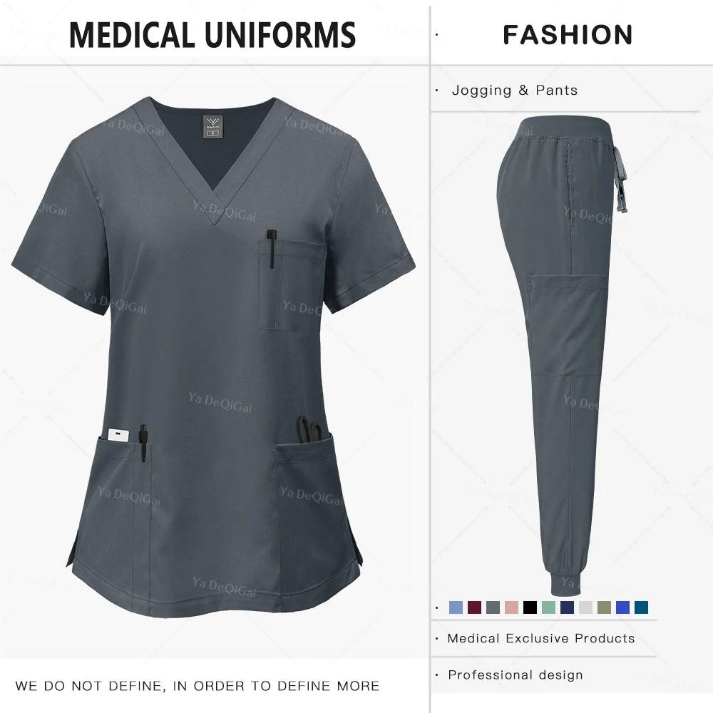 Pink Clinical Uniform Woman Pharmacy Workwear Nurse Uniform Hospital Doctor Oral Dental Surgery Uniforms Medical Scrubs Sets New - Empire P.E