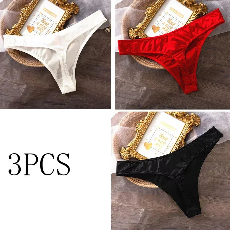 3PCS Ice Silk Seamless Skin-friendly Breathable Briefs Women Underwear - Empire P.E