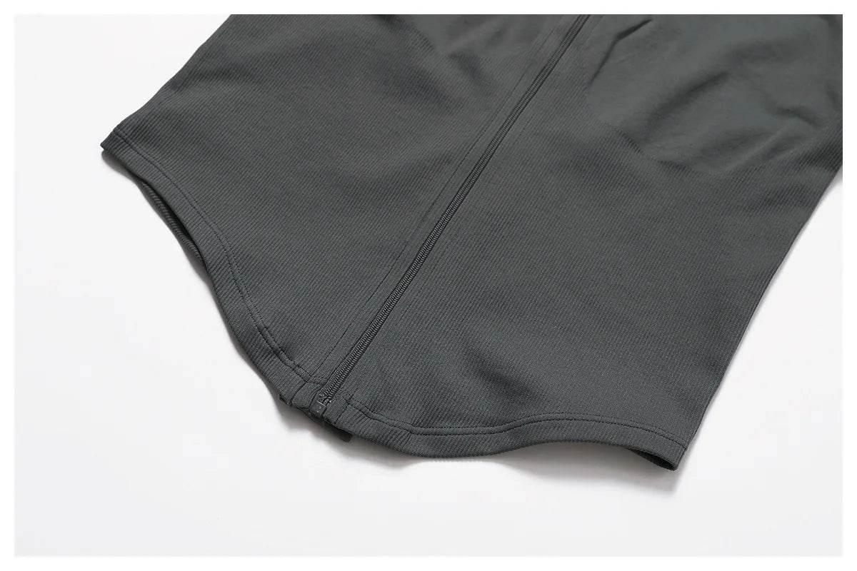 Women Seamless Zipper Jacket Yoga Long Sleeved Gym Top Ribbed Yoga Stand Collar Jacket Running Workout Sport Coat Women's Shirts - Empire P.E