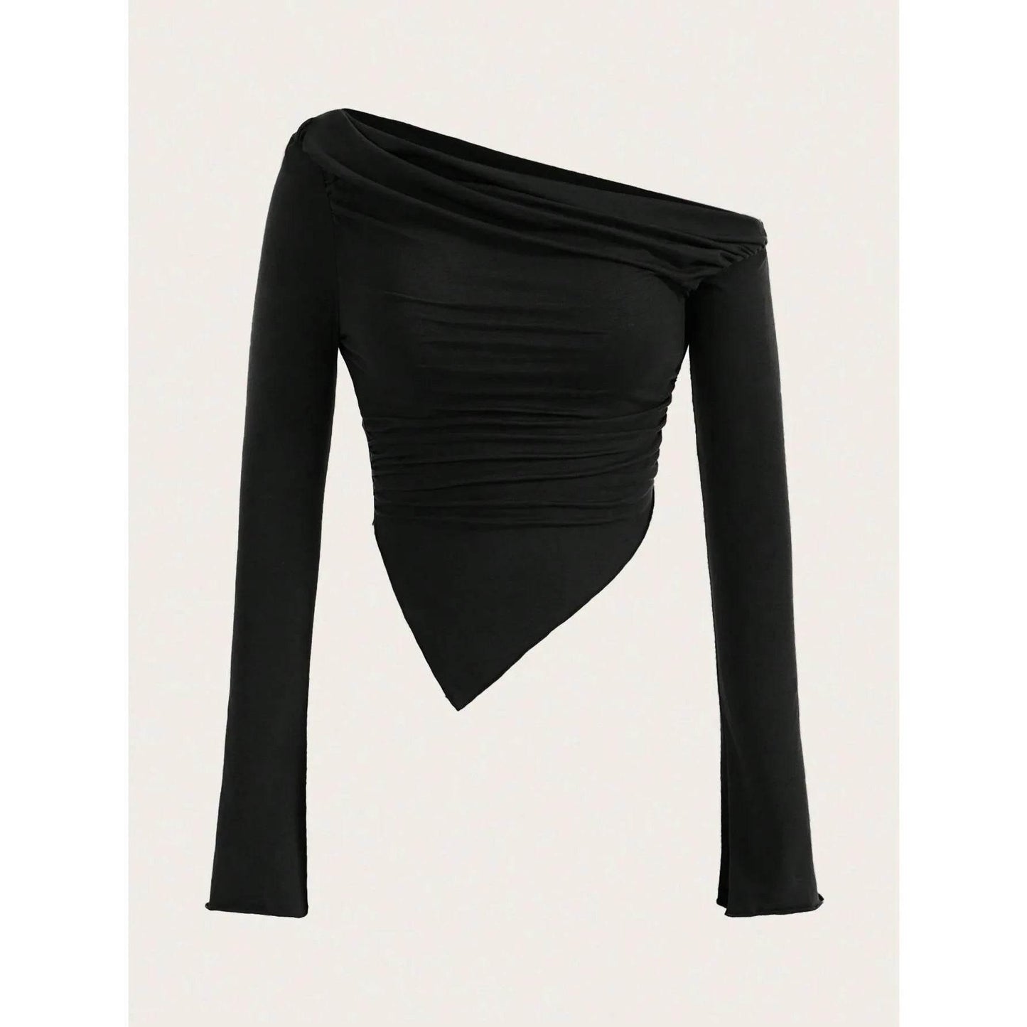 Women Sexy Solid One Shoulder Long Sleeve T Shirt Spring Fall 2025 Y2K Clothes Grunge Goth Slim Fit Tee Top Tshirt Streetwear - Empire P.E