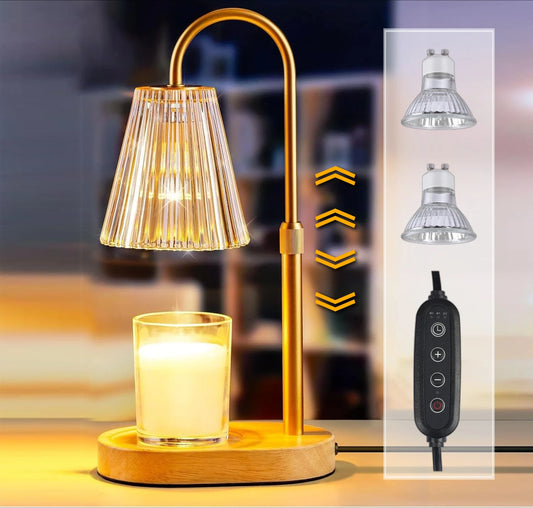 Vintage Candle Warmer Lamp with Timer & 2 Bulbs
