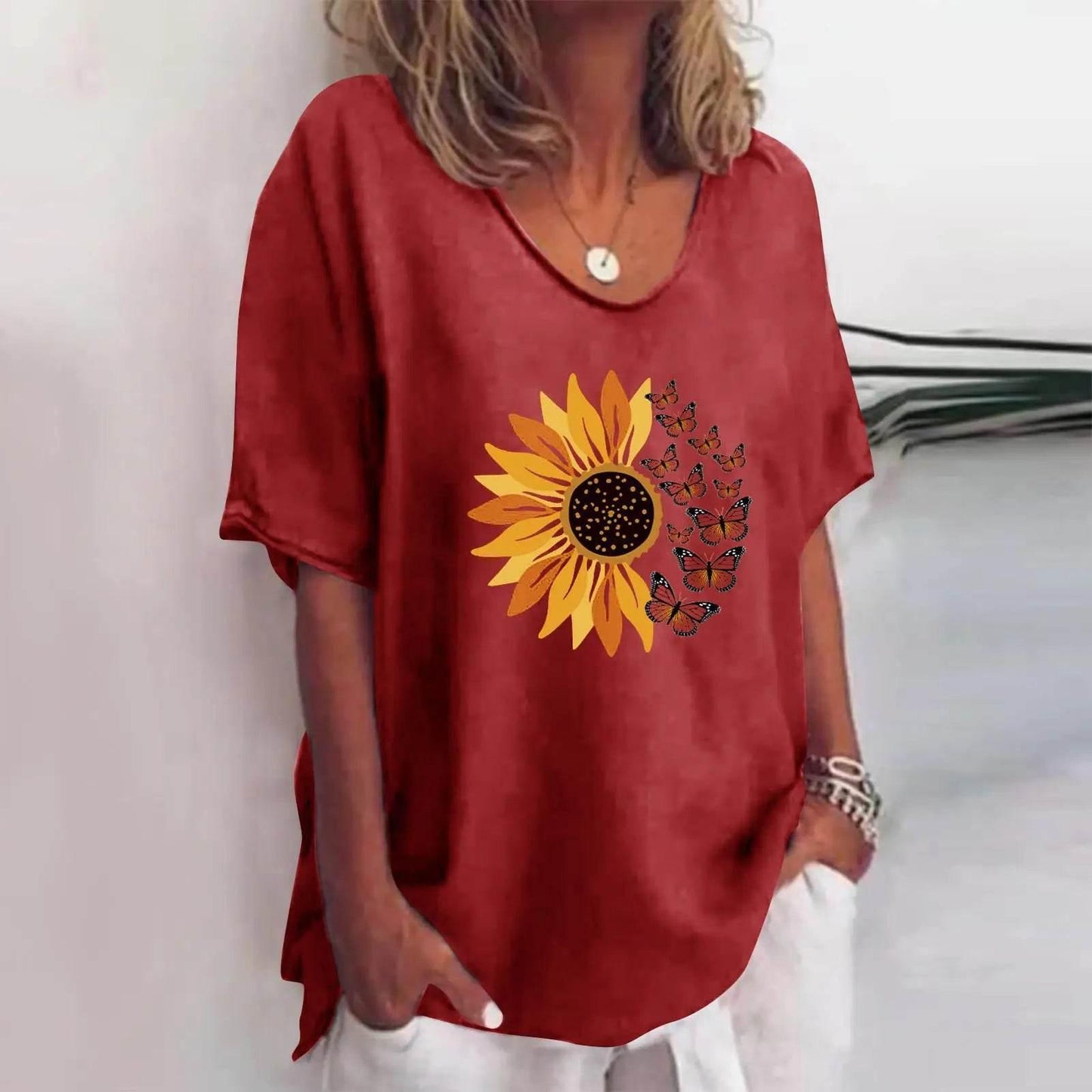 New Women'S T-Shirt Summer Short Sleeve V-Neck Top Loose Casual Female Clothing Streetwear Hip Hop Tee Harajuku T Shirt Pullover - Empire P.E