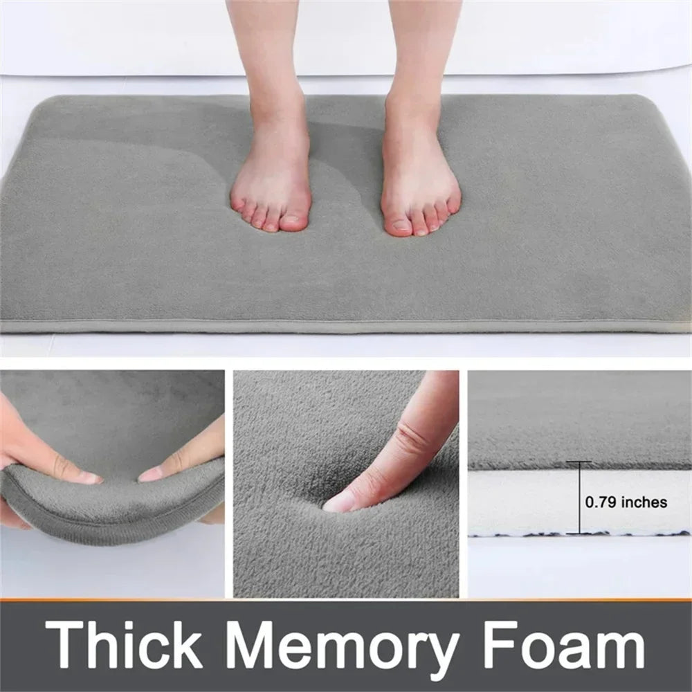 Homaxy Super Absorbent Bath Mat Memory Foam Carpet Non-Slip Toilet Bathroom Rug - Empire P.E