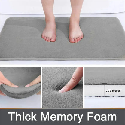 Homaxy Super Absorbent Bath Mat Memory Foam Carpet Non-Slip Toilet Bathroom Rug - Empire P.E