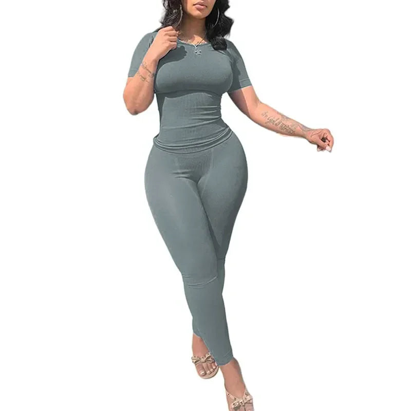 Lounge Wear Ribbed Casual 2 Piece - Empire P.E