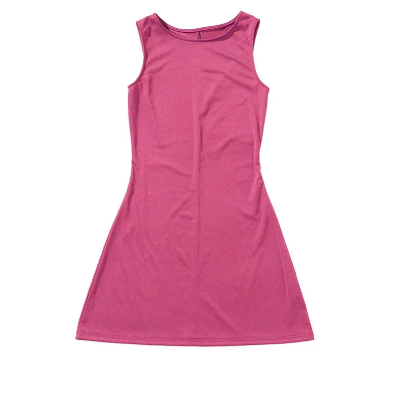 Woman Dress Sleeveless Knit Slim A-Line Female O-Neck Mini Dresses - Empire P.E