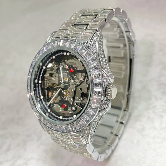 Hip Hop Big Square Diamond Bling Watch