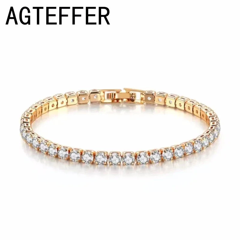 New 925 Sterling Silver Hip Hop Fashion Women's Tennis Bracelet - Empire P.E