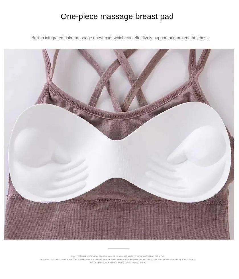 Sexy Women Tops Back Cross Strap Tank Top Push Up Running Sports Bra Breathable Soft Fitness Beauty Solid Color Yoga Bra - Empire P.E