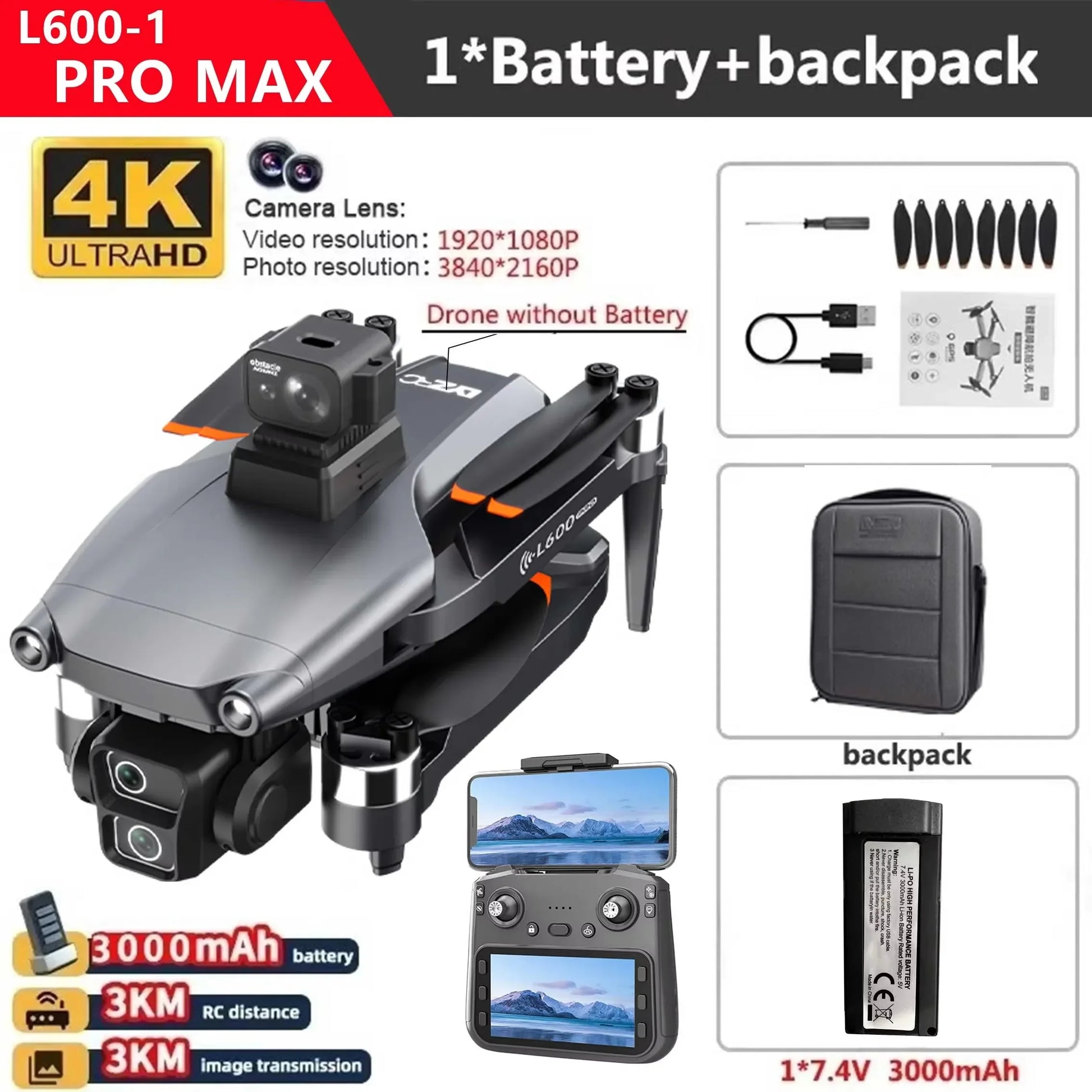 Pro MAX GPS Drone 4K Professional HD Dual Camera - Empire P.E